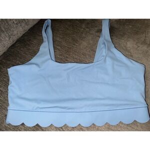 Joy‎ Lab Sports Bra XL Blue Scalloped Hem Activewear Modern